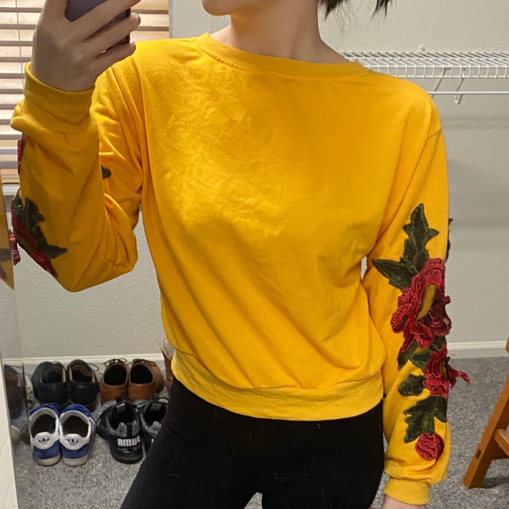 yellow rose crop top